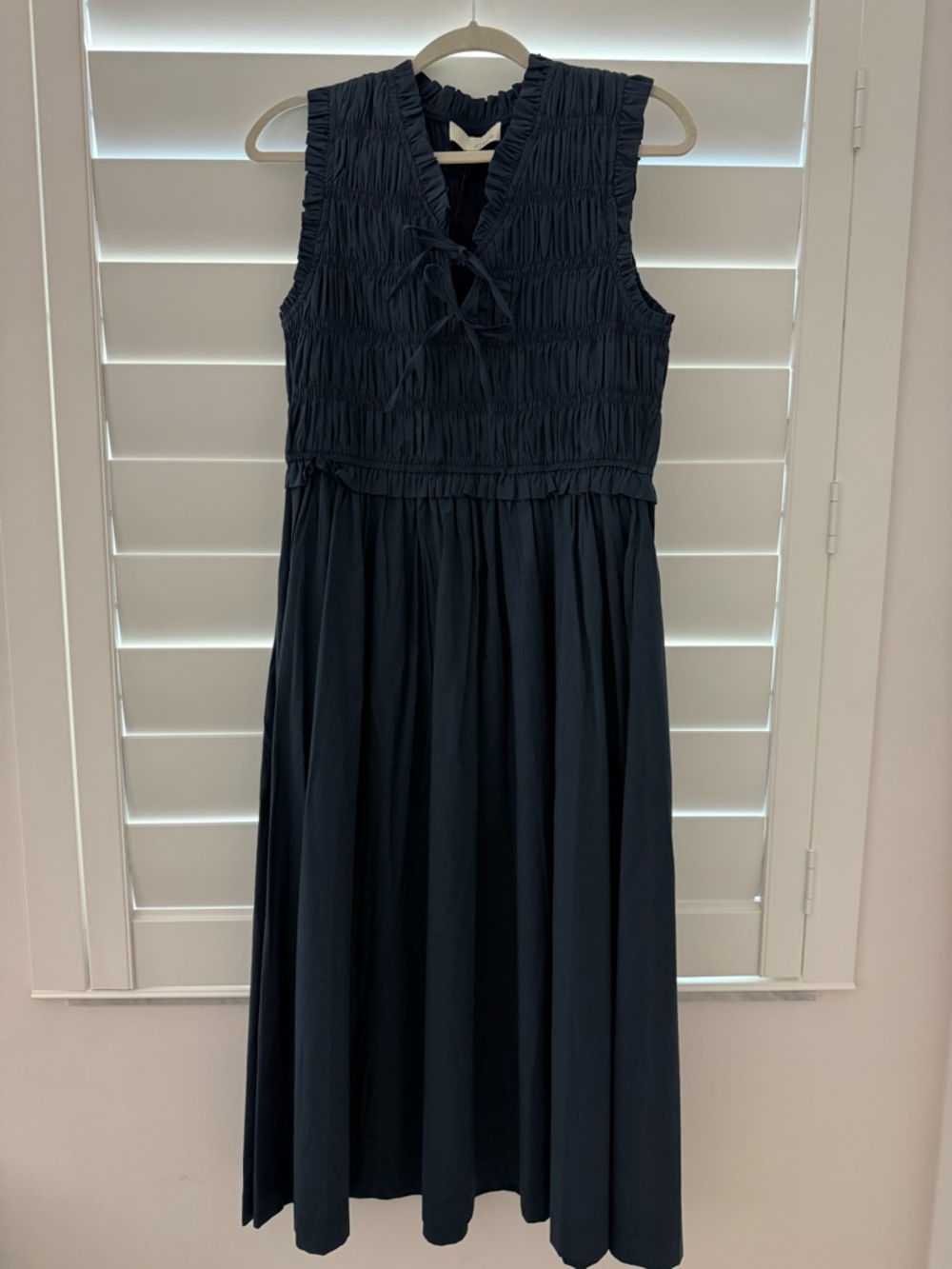 Pinch Margo Smocked V-Neck Midi Dress with Pockets - Picture 5 of 7